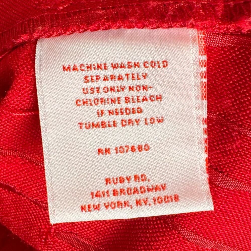 Ruby Rd. Red Satin Textured Lightweight Button Up… - image 7